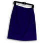Womens Blue Regular Fit Slit Back Zip Pockets Stretch A-Line Skirt Size 0 image number 1