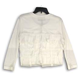 NWT BCBGMAXAZRIA Womens White Collarless Layered Cardigan Sweater Size Small alternative image