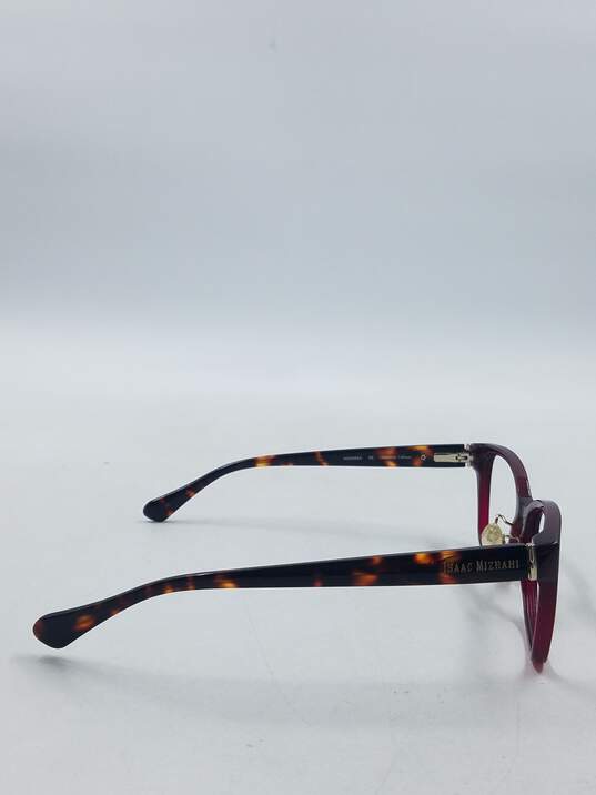 Isaac Mizrahi Burgundy Oval Eyeglasses image number 5