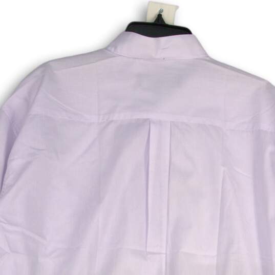 NWT Fortino Landi Mens Purple Band Collar Long Sleeve Dress Shirt Size 18/8.5 image number 4