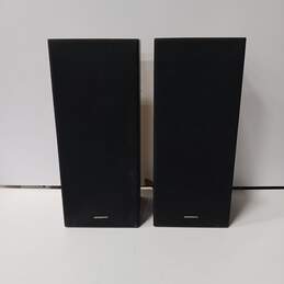 Pair Of Black Magnavox Speakers