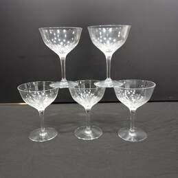 Bundle of 5 Clear Crystal Wine Glasses
