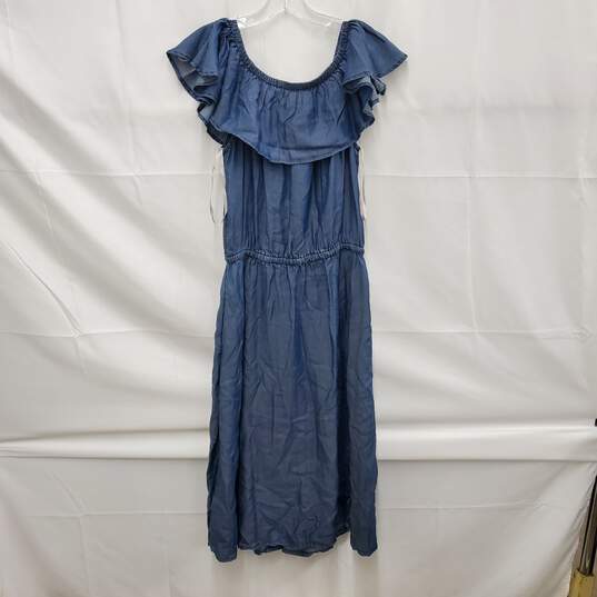 NWT Tommy Bahama WM's Chambray Blue Polyester Midi Dress Size S/P image number 2