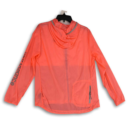 NWT Womens Pink Long Sleeve Hooded Full-Zip Windbreaker Jacket Size L image number 2