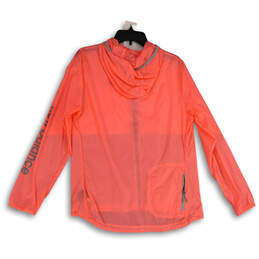 NWT Womens Pink Long Sleeve Hooded Full-Zip Windbreaker Jacket Size L alternative image