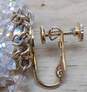 Vintage Silvertone & Goldtone Aurora Borealis Crystals Beaded Necklace & Flower Cluster & Beaded Tassels Drop Clip On Earrings 85.1g image number 3