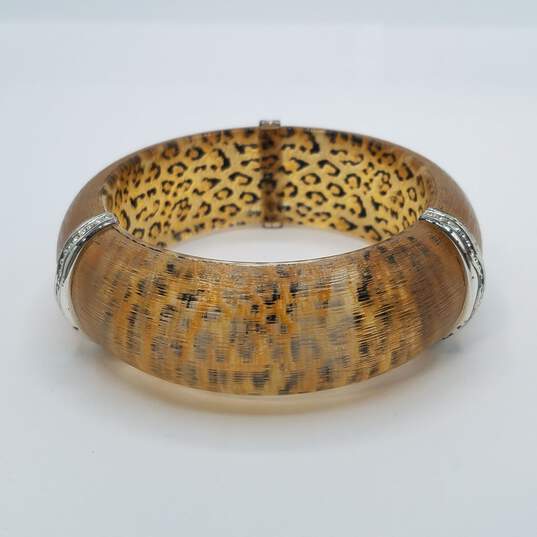 Brighton Trinity Leopard Animal Print Acrylic Bangle Bracelet W/Bag 69.7g image number 2