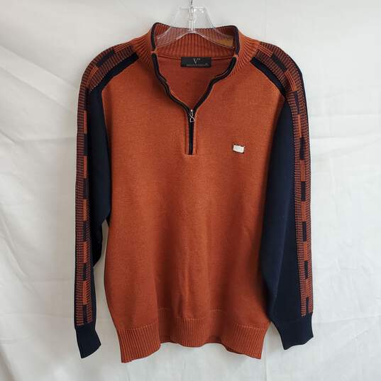 Rodolfo Vittorio Quarter Zip Pullover Sweater Size 175/92A (M) image number 1