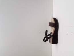 Via Spiga Black Ankle Strap Leather Wedge Platform Size 8.5