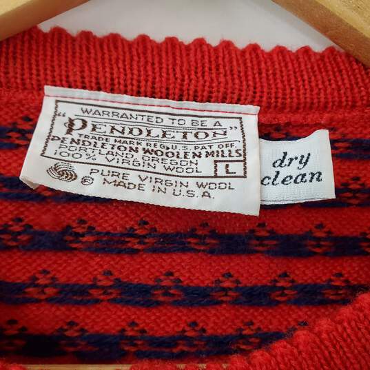 Pendleton Red Button Up Sweater Women's LG image number 4