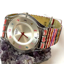 Designer Swatch AG 2008 Silver-Tone Adjustable Strap Analog Wristwatch