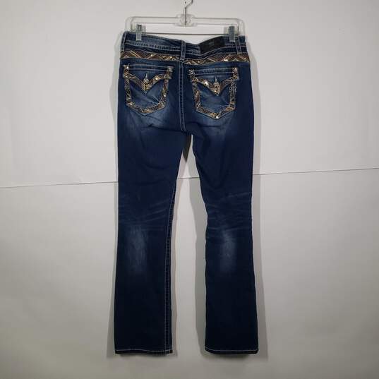 Womens Slim Fit Mid Rise Denim 5 Pocket Design Bootcut Leg Jeans Size 29 image number 2
