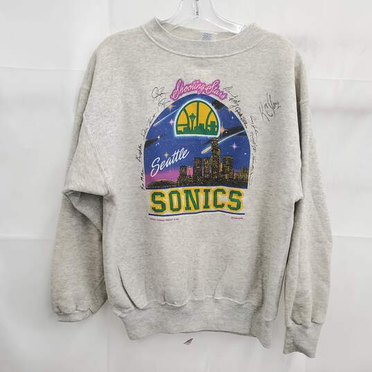 Vintage 1988 Seattle Sonics Shooting Stars Gray Sweatshirt Men's Size L image number 1