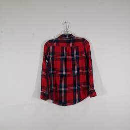 Womens Plaid Regular Fit Collared Long Sleeve Pockets Button-Up Shirt Size S alternative image