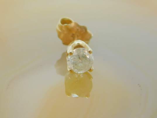 14K Yellow Gold 0.25 CT Round Diamond Single Stud Earring 0.3g image number 1