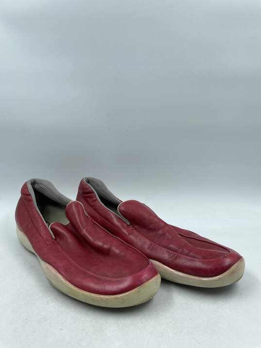 Authentic Prada Red Leather Loafers M 9.5 image number 3