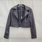 Worthington WM's Gray Faux Leather Open Cropped Jacket Size XS image number 1
