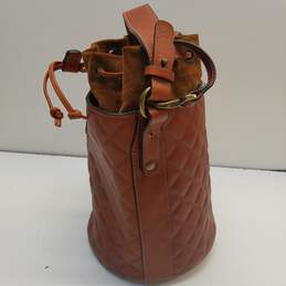 A.Bellucci Leather Quilted Bucket Bag Tan alternative image