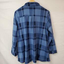 Soft Surroundings Mad About Plaid Tunic Blue LS Shirt Women's XL alternative image