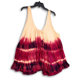 Womens Orange Pink Sebastian Tie Dye Sleeveless Swing Tank Top Size Medium alternative image