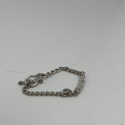Designer Juicy Couture Silver-Tone Rhinestone Toggle Link Chain Bracelet alternative image