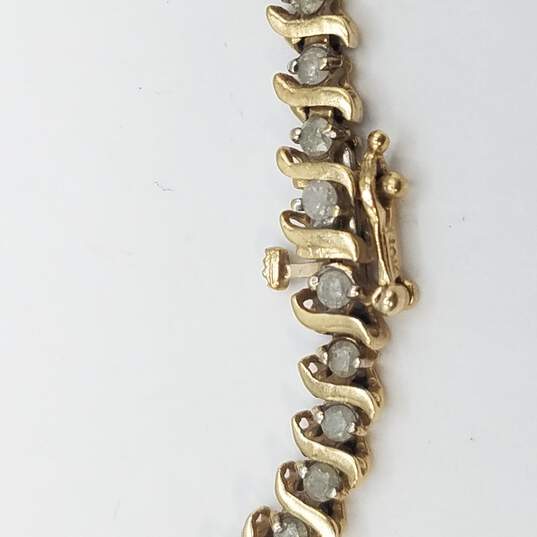 10K Gold Diamond Tennis Bracelet 7.8g image number 5