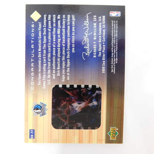 2002-03 HOF Dirk Nowitzki Upper Deck Hardcourt Game Floor/Game Film Dallas Mavericks image number 4