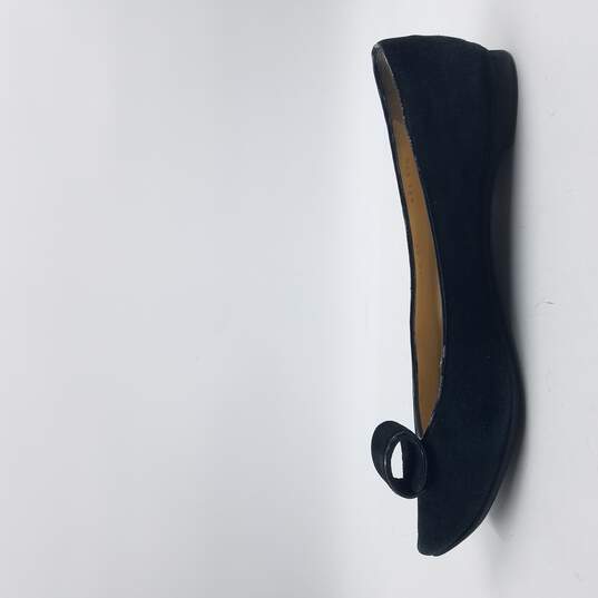 Emporio Armani Suede Pointy Flats Women's Sz 7.5A Black image number 2