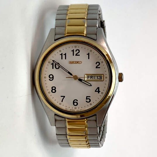 Designer Seiko 240682 Gold & Silver Tone Stainless Steel Analog Wristwatch image number 1