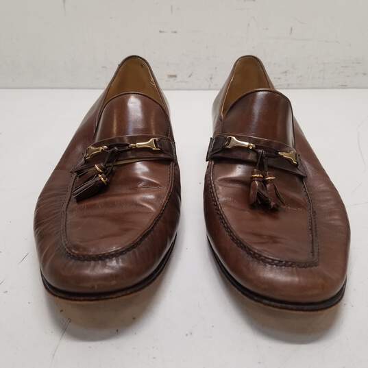 BALLY Waldorf Brown Leather Tassel Horsebit Loafers Shoes Men's Size 10.5 M image number 5