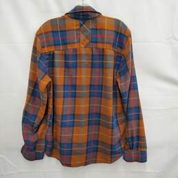 Marmot MN's Brown & Blue Plaid Flannel Long Sleeve Button Shirt Size MM alternative image