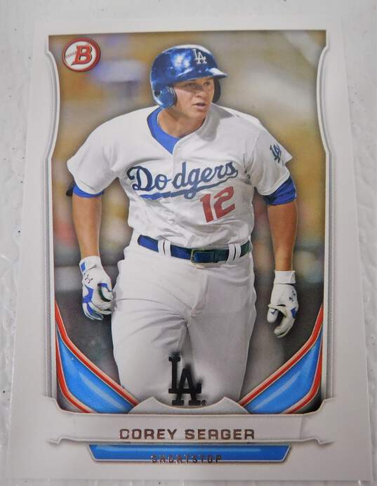 2014 Corey Seager Bowman Top Prospects Pre-Rookie Card LA Dodgers image number 1