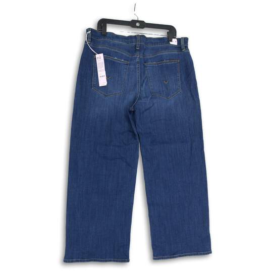 NWT Hudson Womens Blue Denim Medium Wash 5 Pocket Design Wide-Leg Jeans Size 34 image number 2