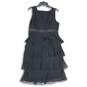 Talbots Womens Black Surplice Neck Sleeveless Tiered A-Line Dress Size 12 image number 2