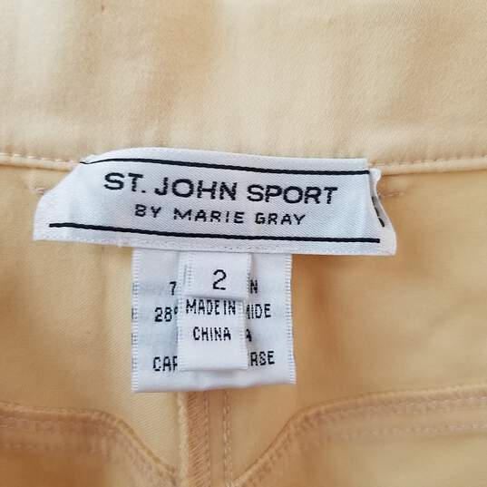 St. John Sport by Marie Gray Women's Yellow Stretch Cotton Pants Size 2 image number 3