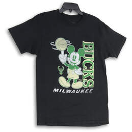 Mens Black Milwaukee Bucks NBA Basketball Disney Character T-Shirt Size M