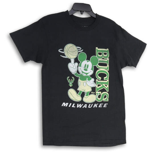 Mens Black Milwaukee Bucks NBA Basketball Disney Character T-Shirt Size M image number 1