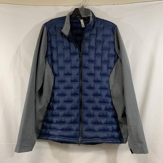 Men's Blue/Grey Adidas Puffer Jacket, Sz. 2XL image number 1