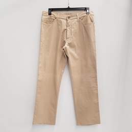 Mens Brown Pockets Comfort Straight Leg Mid Rise Casual pants size 36 Tall