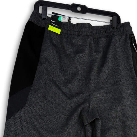 NWT Mens Gray Black Dri-Fit Therma Flex Drawstring Jogger Pants Size XL image number 4