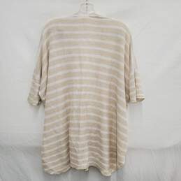 Eileen Fisher WM's Beige & White Striped Cardigan Sweater Size S alternative image