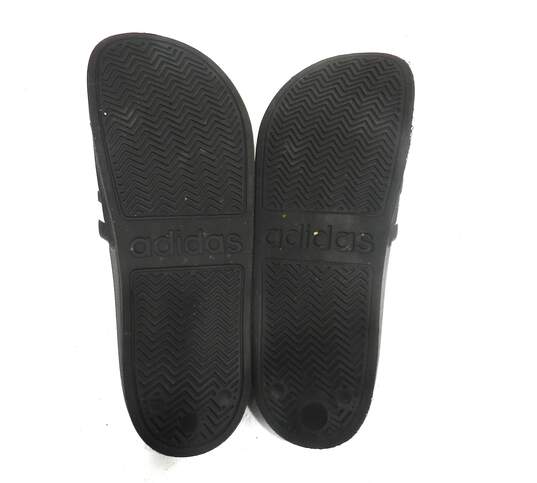 adidas Black & White adilette Cloudfoam Slides Men's Shoe Size 10 image number 4
