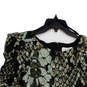 Womens Green Black Animal Print Round Neck Back Zip Shift Dress Size 8 image number 3