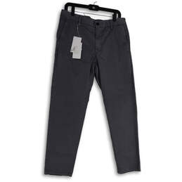 NWT Womens Gray Flat Front Slash Pocket Straight Leg Ankle Pants Size 40