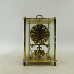 Vintage Kieninger & Obergfell Kundo Brass Mantle Clock Germany