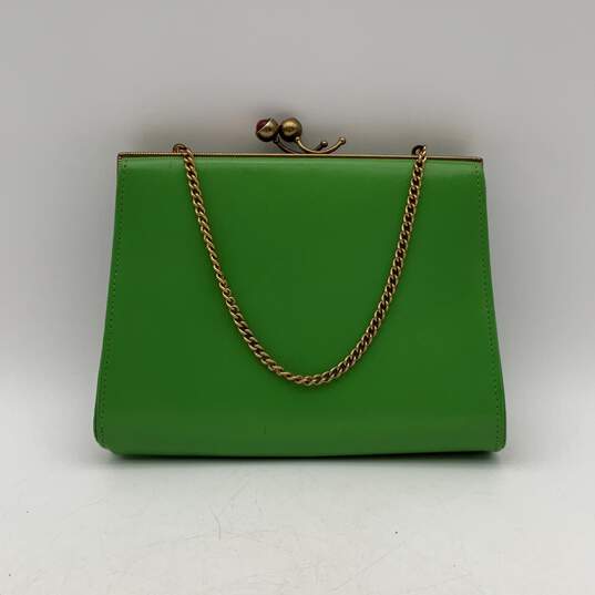 Naturalizer Womens Green Link Chain Strap Inner Pocket Clutch Handbag image number 1