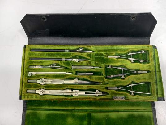 Eugene Dietzgen Co. Compass Drafting Tools W/ Case image number 2