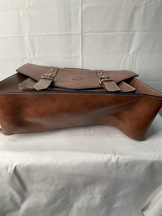 Ecosusi Brown Leather Briefcase/Backpack image number 4
