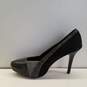 White House Black Market Black Suede and Leather Pump US 8 image number 2