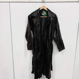 Giovanni Navarre Leather Trench Coat Style Jacket Size M - NWT